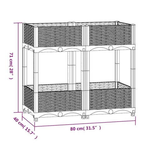 Donica do podniesionej rabaty, 80x40x71 cm, polipropylen