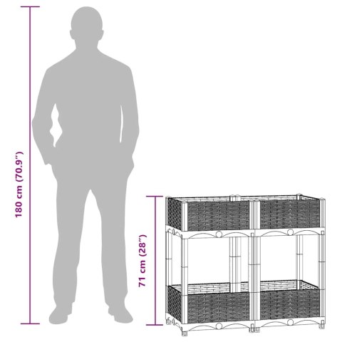 Donica do podniesionej rabaty, 80x40x71 cm, polipropylen