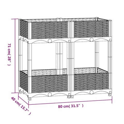 Donica do podniesionej rabaty, 80x40x71 cm, polipropylen
