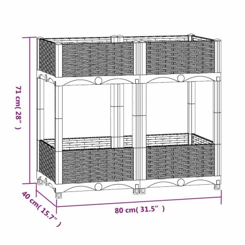 Donica do podniesionej rabaty, 80x40x71 cm, polipropylen