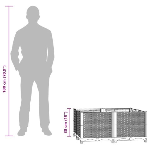 Donica do podniesionej rabaty, 80x80x38 cm, polipropylen