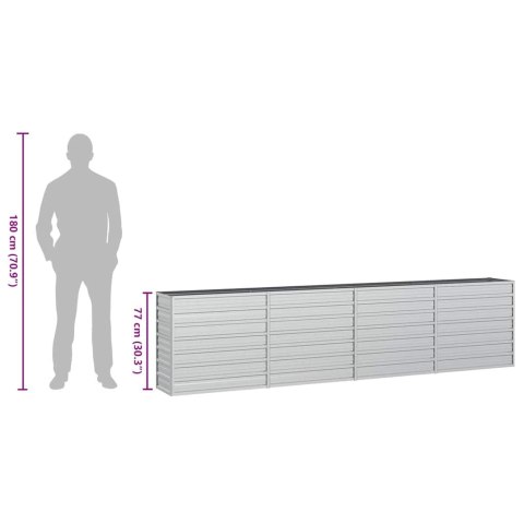 Donica do podwyższonej rabaty, 320x40x77 cm, stal galwanizowana
