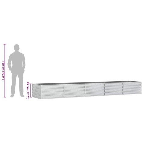 Donica do podwyższonej rabaty, 400x80x45 cm, stal galwanizowana