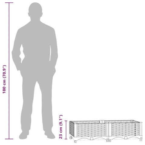 Donica do podwyższonej rabaty, 80x40x23 cm, polipropylen