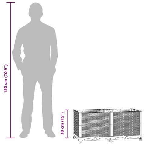 Donica do podwyższonej rabaty, 80x40x38 cm, polipropylen