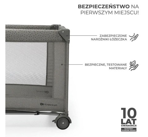 KinderKraft Łóżeczko turystyczne JOY 2 DARK GREY