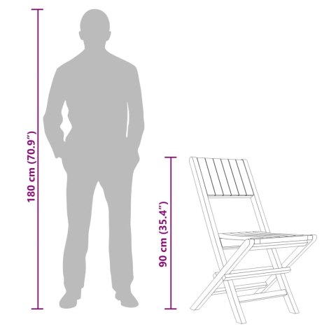 Składane krzesła ogrodowe, 2 szt., 47x61x90 cm, drewno tekowe