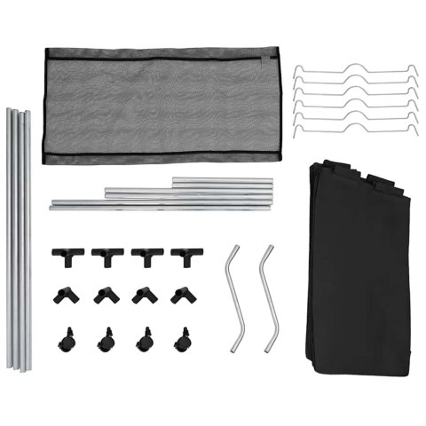 Sortownik na pranie z 3 pojemnikami, czarny, stalowy