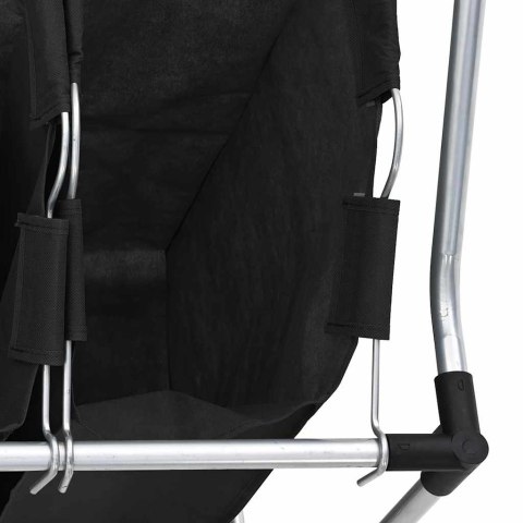 Sortownik na pranie z 3 pojemnikami, czarny, stalowy