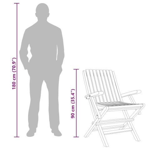 Składane krzesła ogrodowe, 2 szt., 61x67x90 cm, drewno tekowe