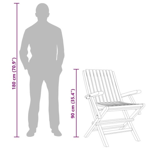 Składane krzesła ogrodowe, 4 szt., 61x67x90 cm, drewno tekowe