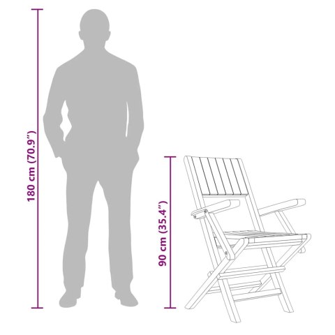 Składane krzesła ogrodowe, 6 szt., 55x61x90 cm, drewno tekowe