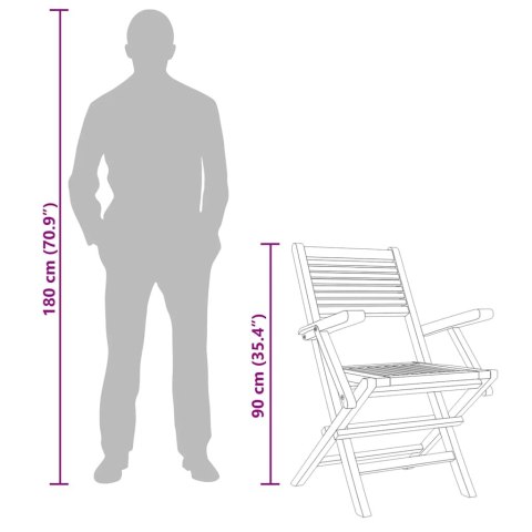 Składane krzesła ogrodowe, 8 szt., 55x62x90 cm, drewno tekowe