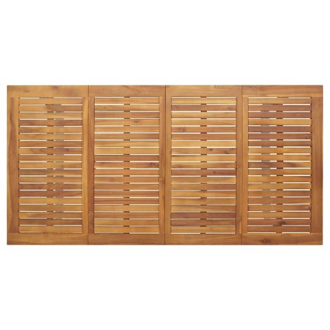 Zestaw do jedzenia w ogrodzie 5 elementów Szary aluminium i lite drewno akacjowe