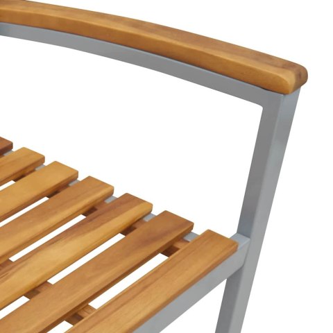 5-częściowy zestaw jadalniany do ogrodu z solidnego drewna akacjowego i metalu