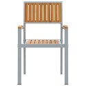 Krzesła ogrodowe 8 sztuk Szary stal i solidne drewno akacjowe