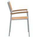 Krzesła ogrodowe 8 sztuk Szary stal i solidne drewno akacjowe