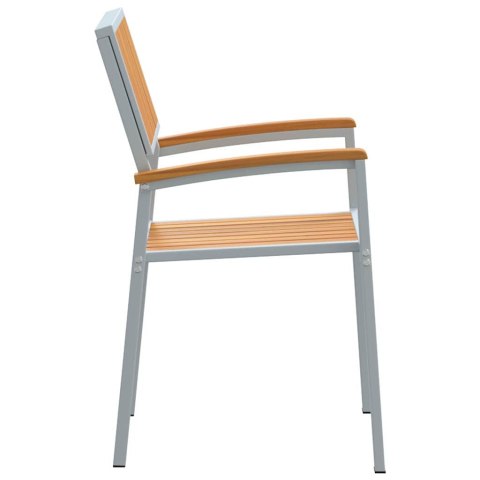 Krzesła ogrodowe 8 sztuk Szary stal i solidne drewno akacjowe