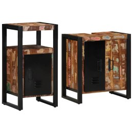 Zestaw mebli łazienkowych 2 pcs Brązowy lite drewno z odzysku