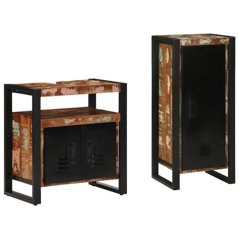 Zestaw mebli łazienkowych z półką 2 pcs Lite odzyskane drewno