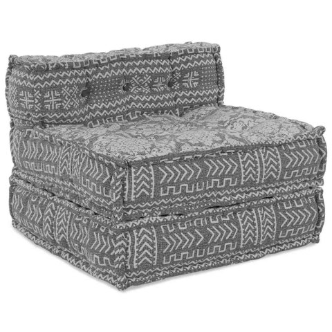 Jasnoszara modułowa pufa , która przeistacza się w sofę dla 4 osób