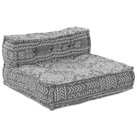 Jasnoszara modułowa pufa , która przeistacza się w sofę dla 4 osób