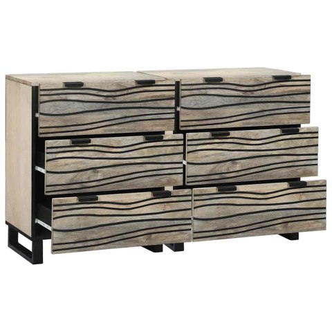 Komody 2 pcs Biały 60 x 33,5 x 75 cm Lite, surowe drewno mango