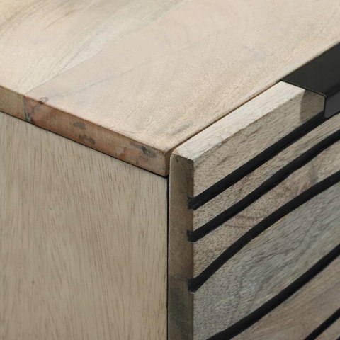 Komody 2 pcs Biały 60 x 33,5 x 75 cm Lite, surowe drewno mango