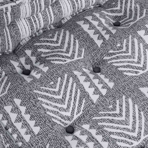 Modułowa sofa pouffe dla 4 osób, która zamienia się w jasnoszaro tkaninową kanapę