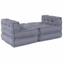 Sofa modułowa dla 4 osób w szarym materiale