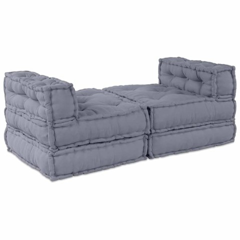Sofa modułowa dla 4 osób w szarym materiale