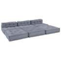 Sofa modułowa dla 4 osób w szarym materiale