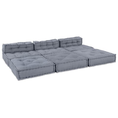 Sofa modułowa dla 4 osób w szarym materiale