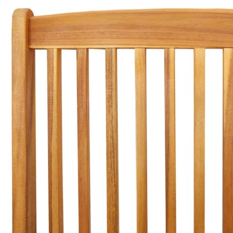 Składane krzesła ogrodowe z białym poduszką 6 sztuk z litego drewna akacjowego