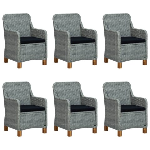 7-cz. zestaw mebli ogrodowych, poduszki, rattan PE, jasnoszary 7-cz. zestaw mebli ogrodowych, poduszki, rattan PE, jasnoszary