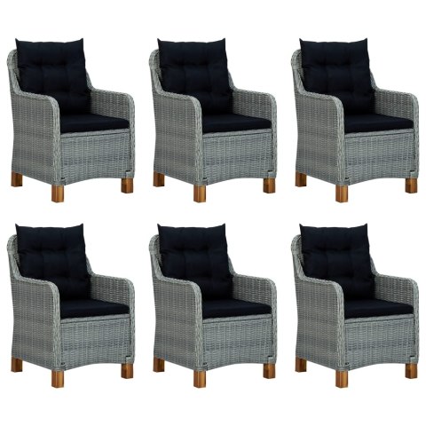 7-cz. zestaw mebli ogrodowych, poduszki, rattan PE, jasnoszary 7-cz. zestaw mebli ogrodowych, poduszki, rattan PE, jasnoszary