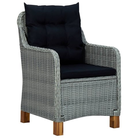 7-cz. zestaw mebli ogrodowych, poduszki, rattan PE, jasnoszary 7-cz. zestaw mebli ogrodowych, poduszki, rattan PE, jasnoszary