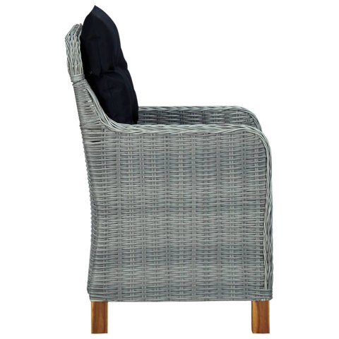 7-cz. zestaw mebli ogrodowych, poduszki, rattan PE, jasnoszary 7-cz. zestaw mebli ogrodowych, poduszki, rattan PE, jasnoszary