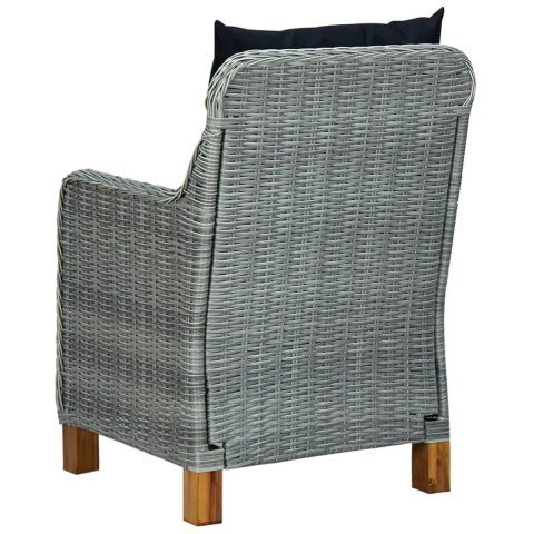 7-cz. zestaw mebli ogrodowych, poduszki, rattan PE, jasnoszary 7-cz. zestaw mebli ogrodowych, poduszki, rattan PE, jasnoszary