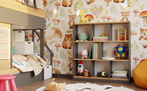 Regał Fiesta 8P ANTRACYT DĄB ARTISAN