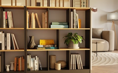 Regał Fiesta 8P ANTRACYT DĄB ARTISAN