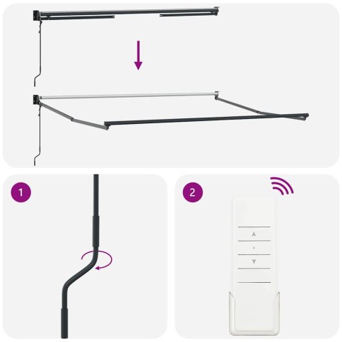 Automatyczna Chowana Markiza Czerwono-Biała 350x250 cm