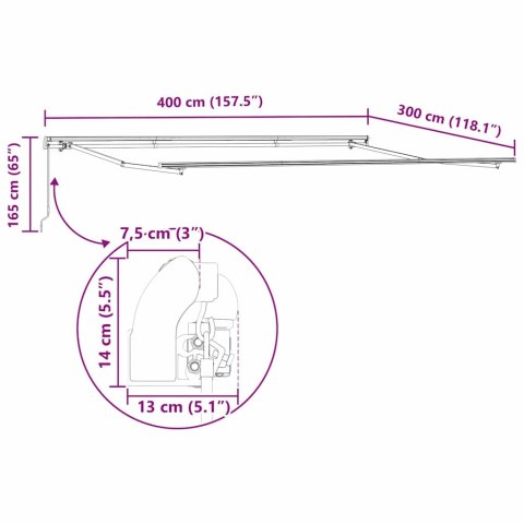 Markiza Czerwona Czerwony 400 × 300 cm Poliester