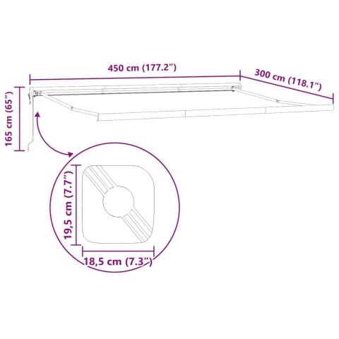 Automatyczna Markiza Wciągana Pomarańczowa i Brązowa 450x300 cm