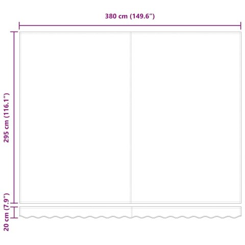 Manualna markiza w paski 400x350 cm.