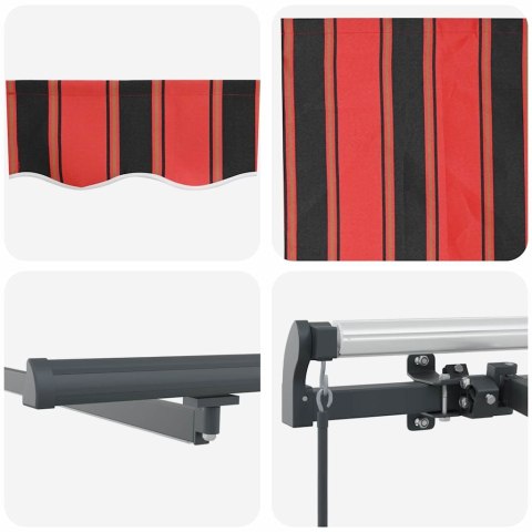 Ręczna markiza chowana z LED w pomarańczowym i brązowym 450x350 cm