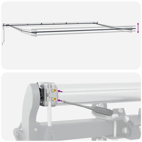 Automatyczna Chowana Markiza z LED w Wielokolorowe Paski 600x300 cm