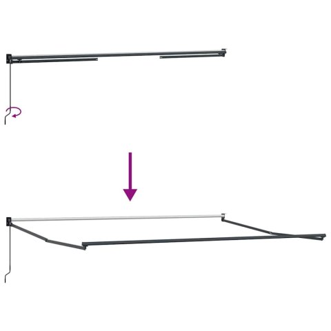 Markiza zwijana Wielokolorowy 500x300 cm Tkanina