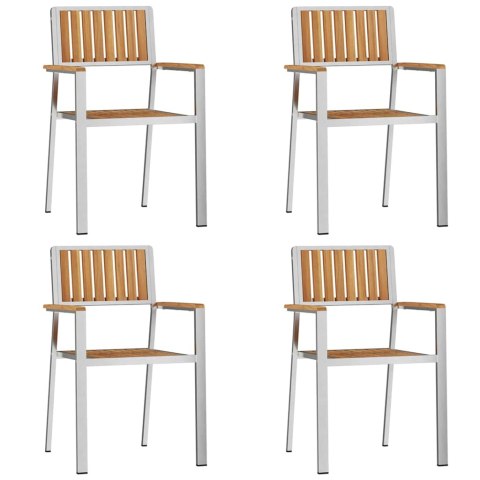 5-elementowy zestaw do jadalni w ogrodzie z solidnego drewna tekowego