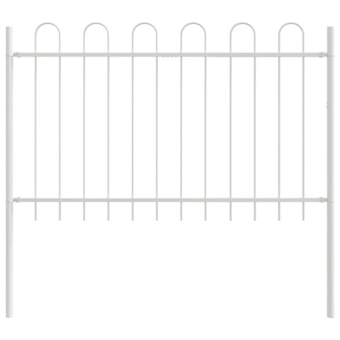 Biały Płot Ogrodowy z Górnym Łukiem - 15,3m x 1m stalowy